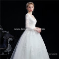 Sheer Neck Lace Appliques Long Sleeves Vintage Bridal Gown Wedding Dress 2020